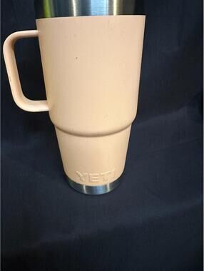 Yeti Travel Mug in Pale Pink with Stainless Steel Trim